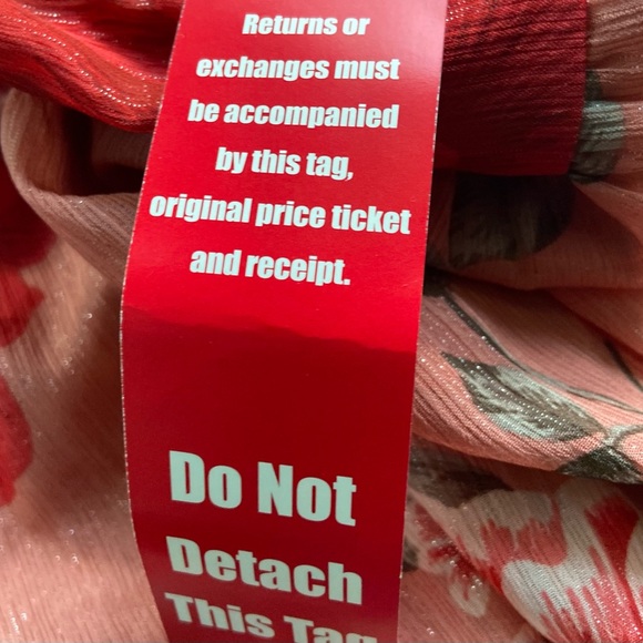 Crystal Doll red floral print maxi dress  SZ  9 - Picture 10 of 11